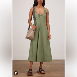 Proenza Schouler Drapey Suiting V-
Neck Midi Dress in Sage - NWT - size 4